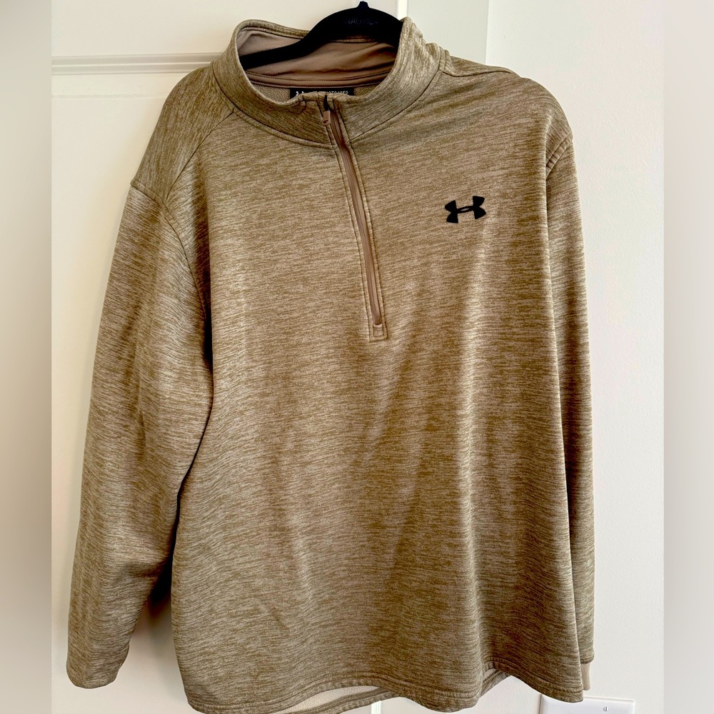 Mens Under Armour Quarter-Zip - Olive Green - XXL